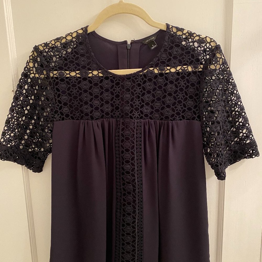 Black Navy Ann Taylor blouse with lace